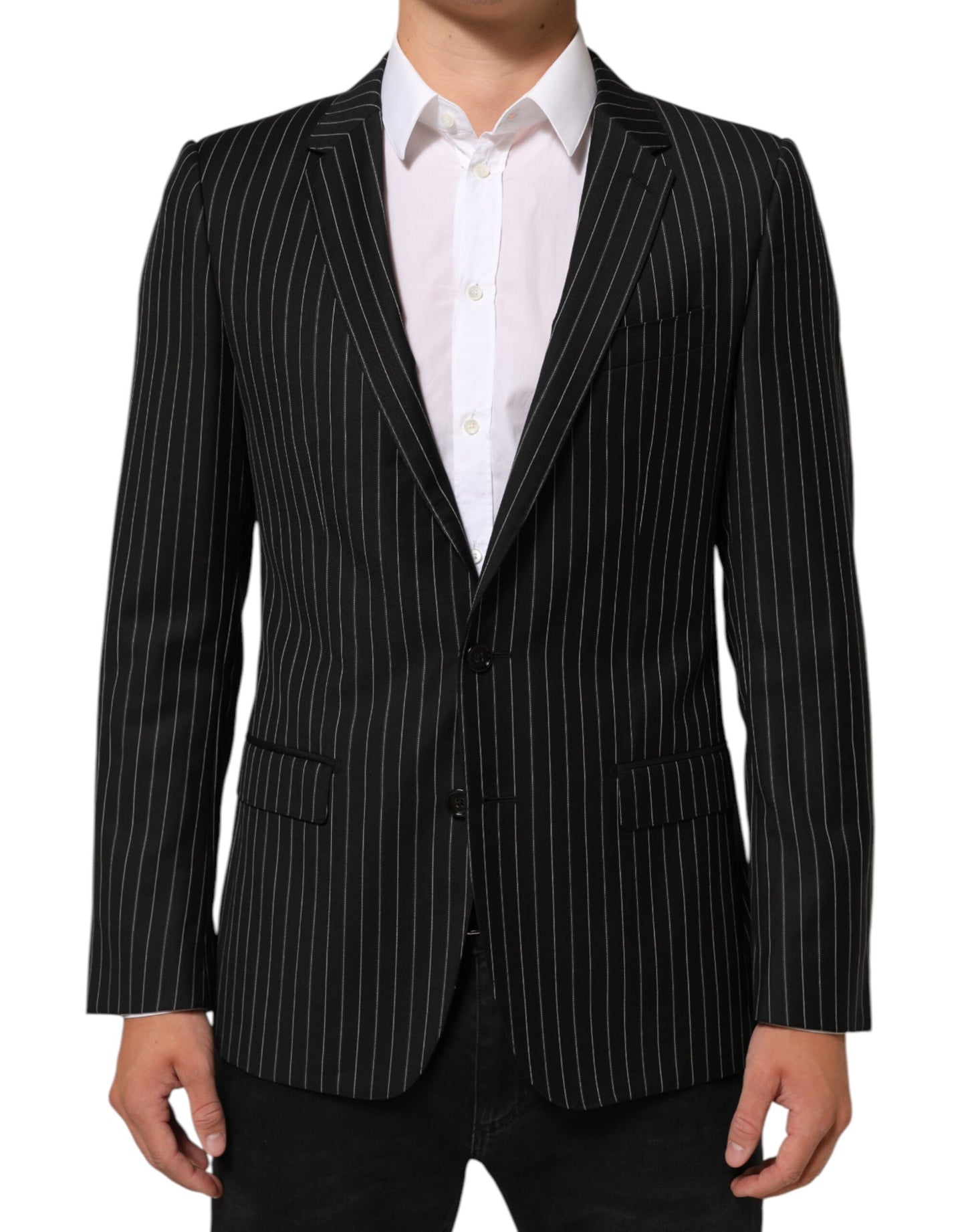 Dolce &amp; Gabbana – MARTINI – Anzugblazer mit 1 Knopf und schwarzen Streifen