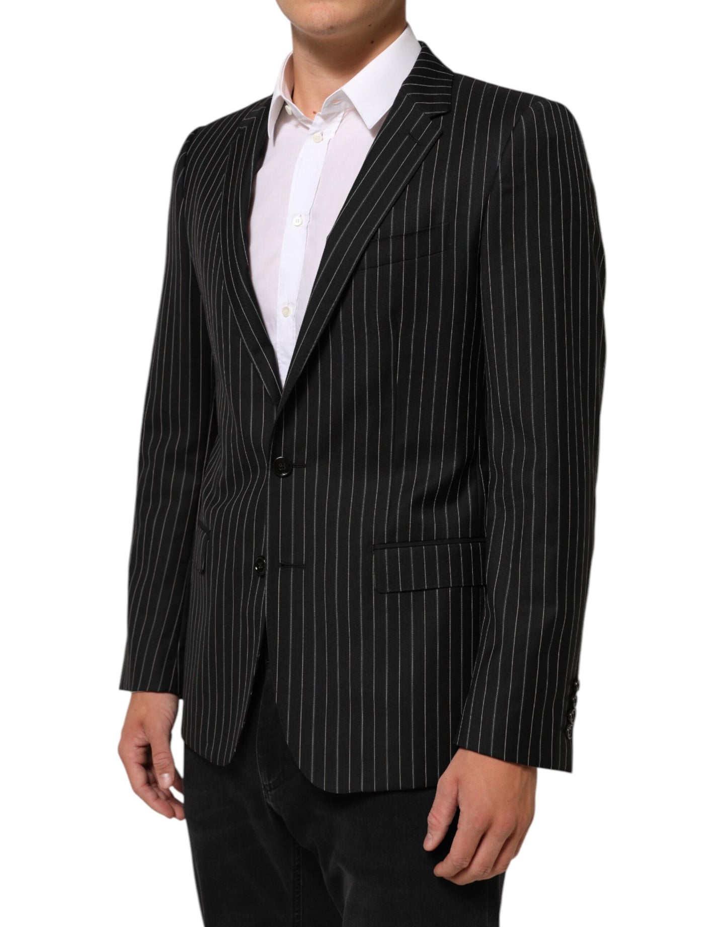 Dolce &amp; Gabbana – MARTINI – Anzugblazer mit 1 Knopf und schwarzen Streifen