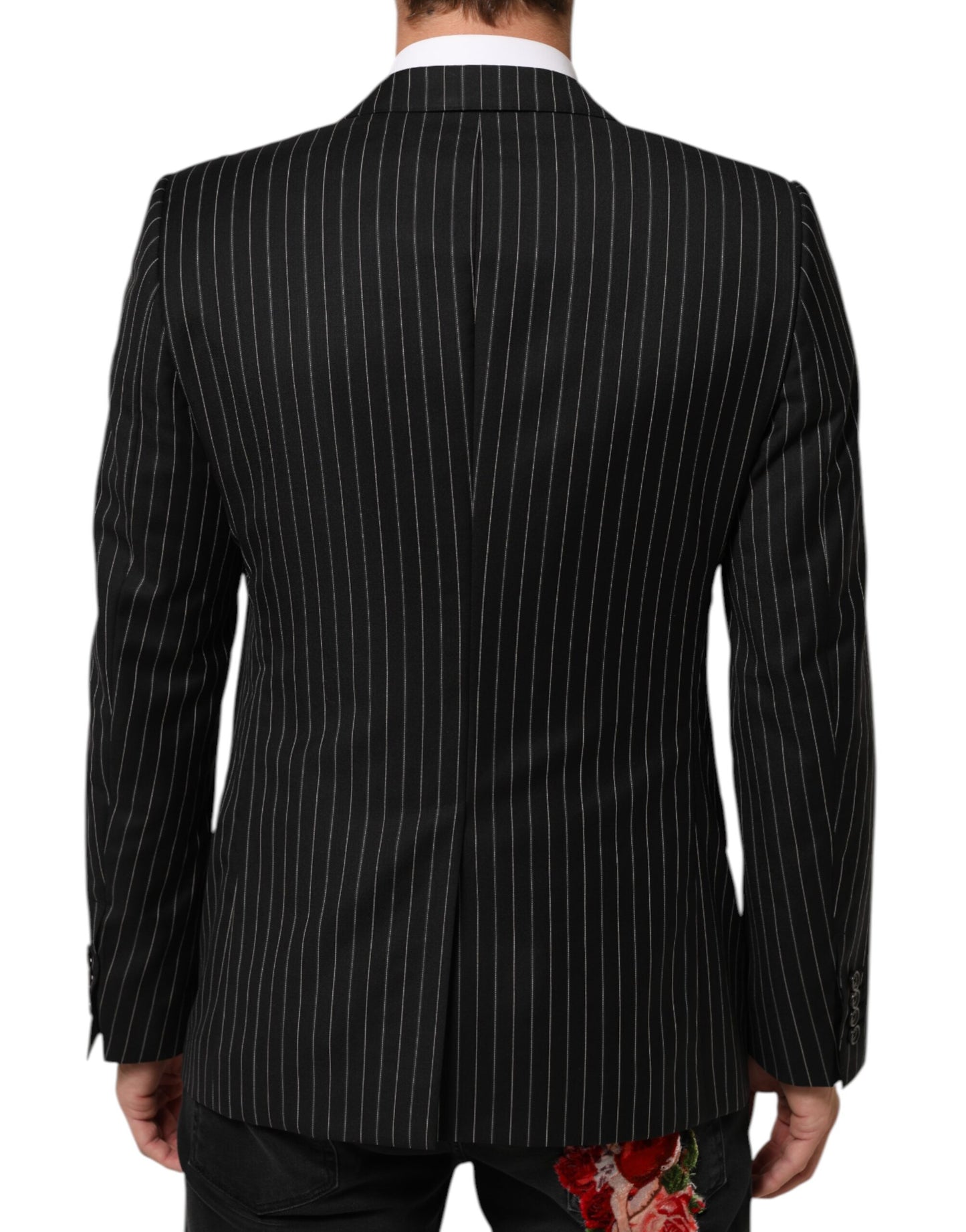 Dolce &amp; Gabbana – MARTINI – Anzugblazer mit 1 Knopf und schwarzen Streifen
