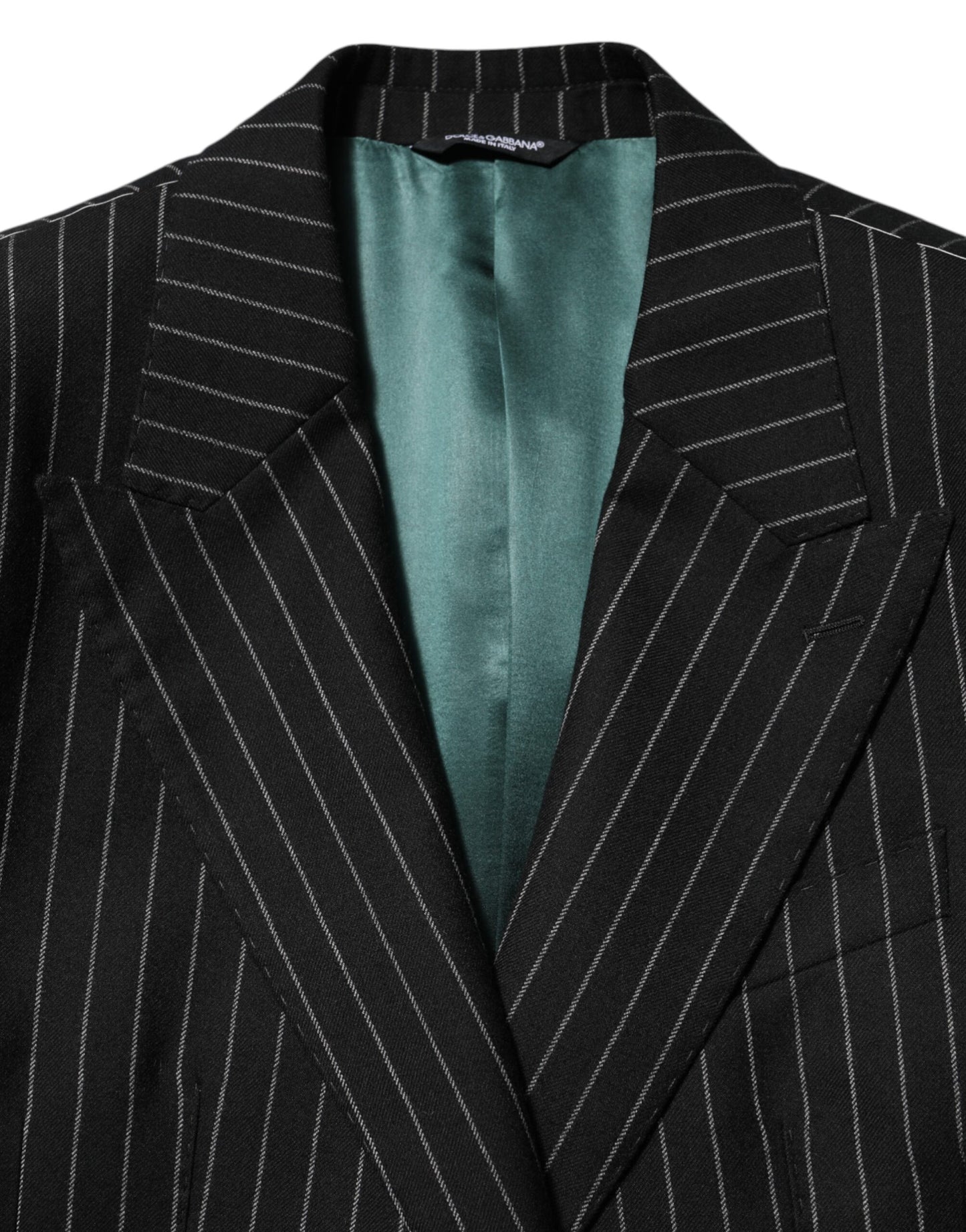 Dolce &amp; Gabbana – Schwarz gestreifter Anzugsjacken-Blazer mit 2 Knöpfen