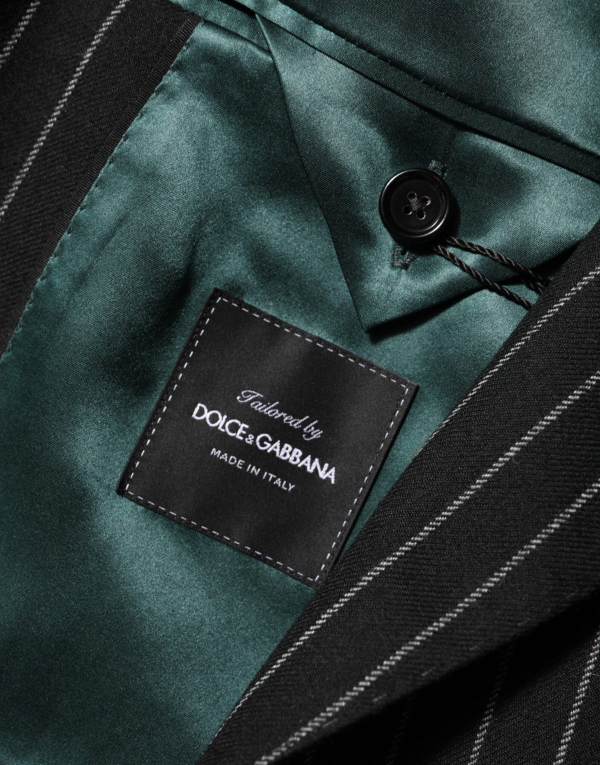 Dolce &amp; Gabbana – Schwarz gestreifter Anzugsjacken-Blazer mit 2 Knöpfen