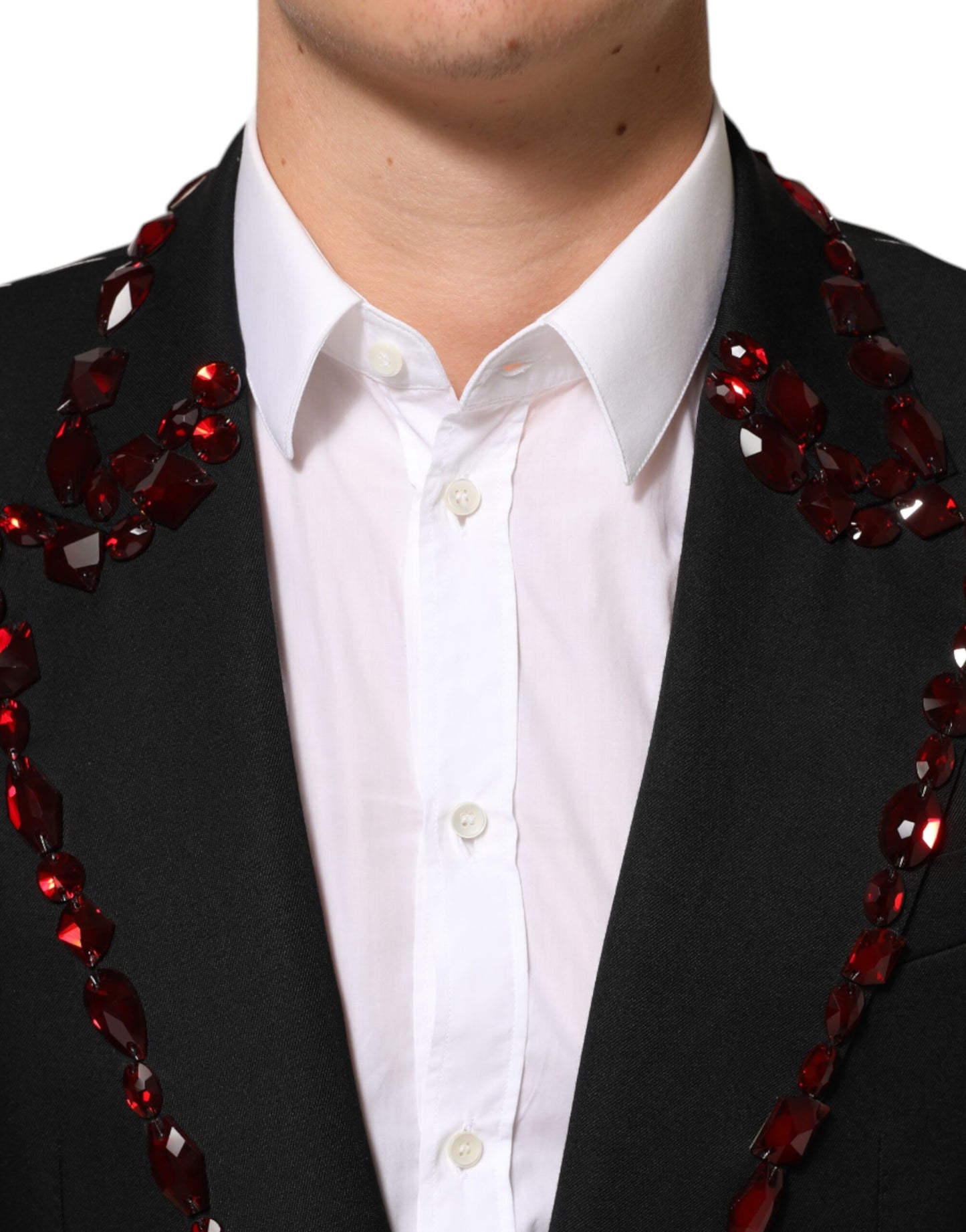 Dolce &amp; Gabbana Schwarzer SICILIA Blazer mit Kristallverzierung für Herren