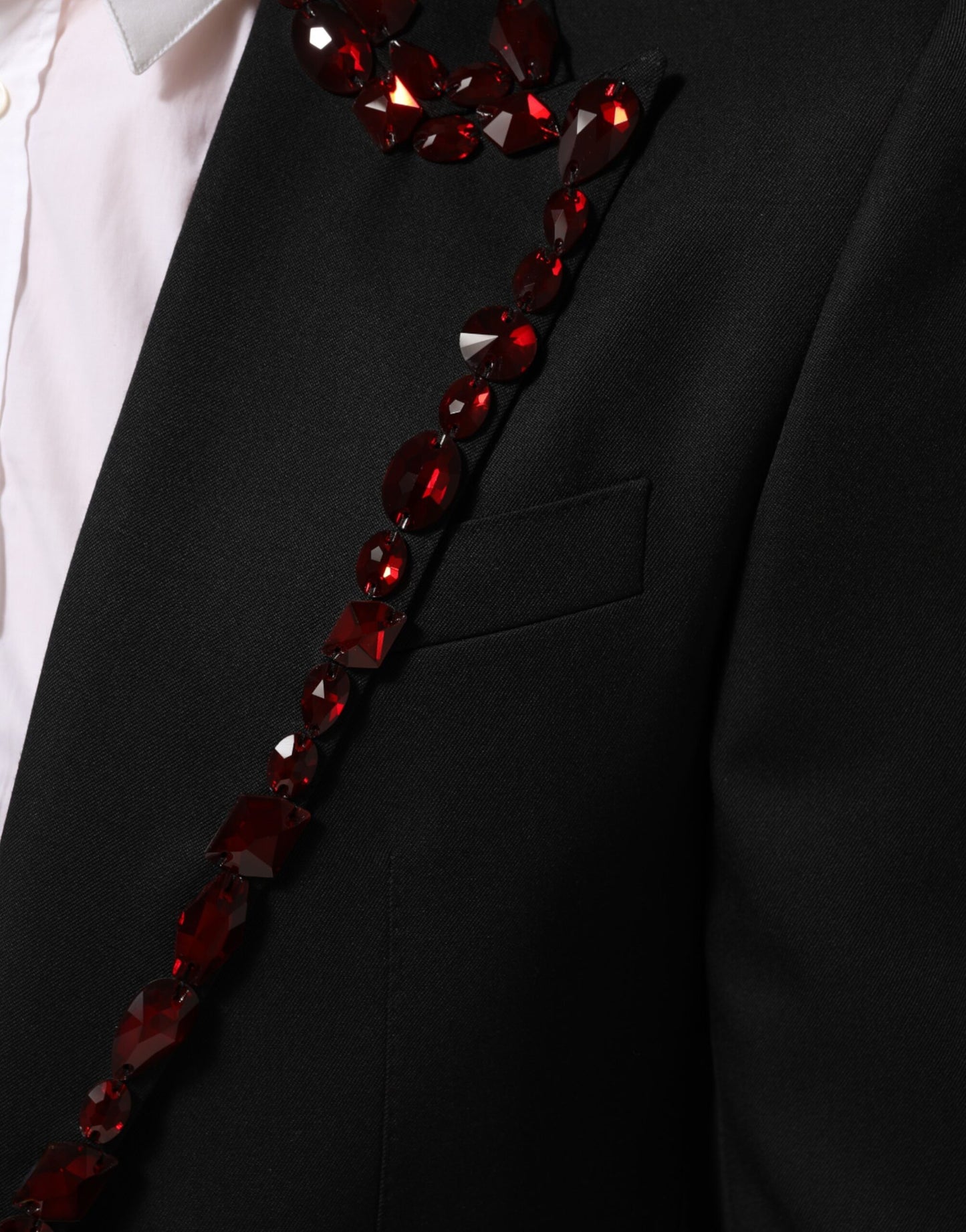 Dolce &amp; Gabbana Schwarzer SICILIA Blazer mit Kristallverzierung für Herren