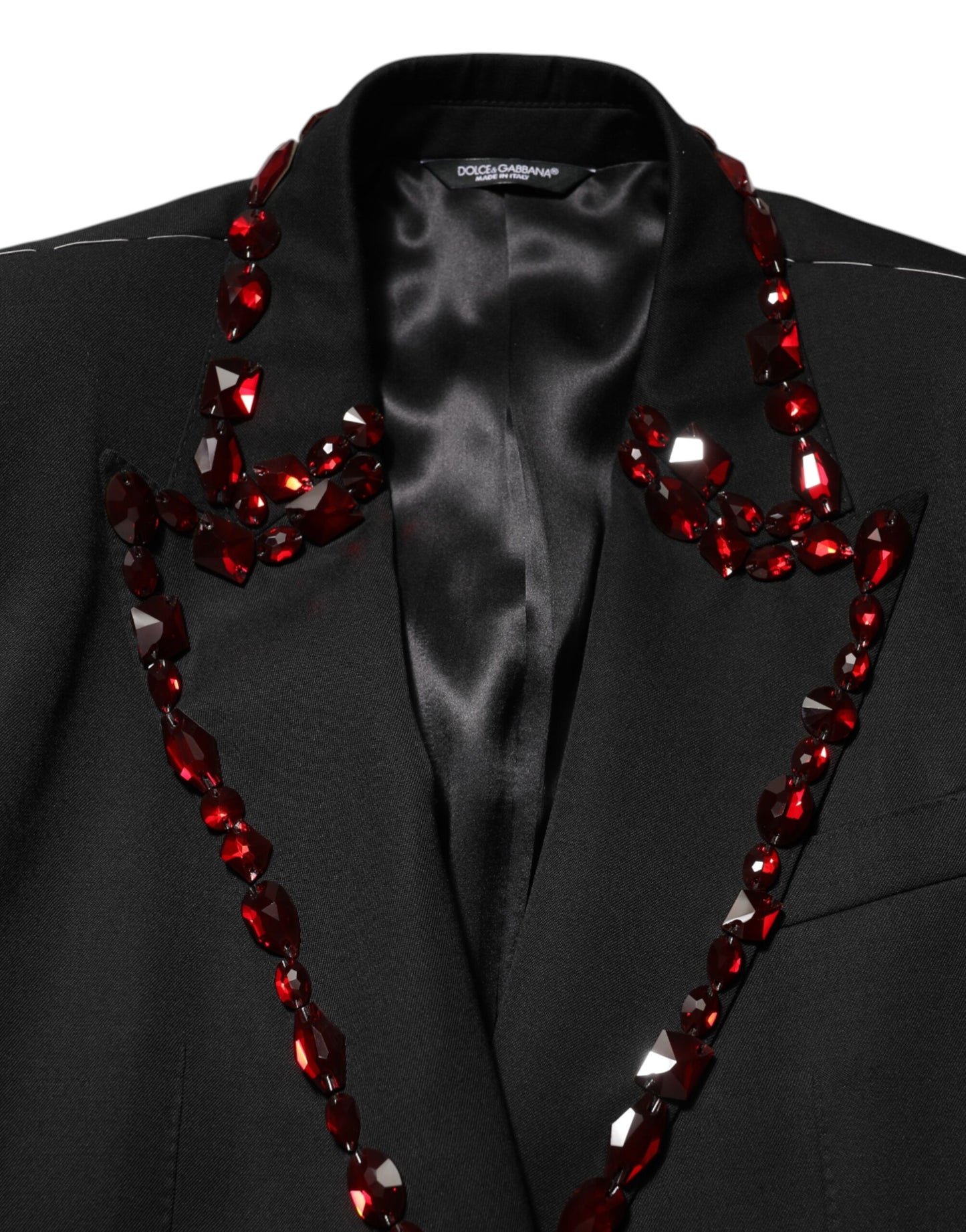Dolce &amp; Gabbana Schwarzer SICILIA Blazer mit Kristallverzierung für Herren