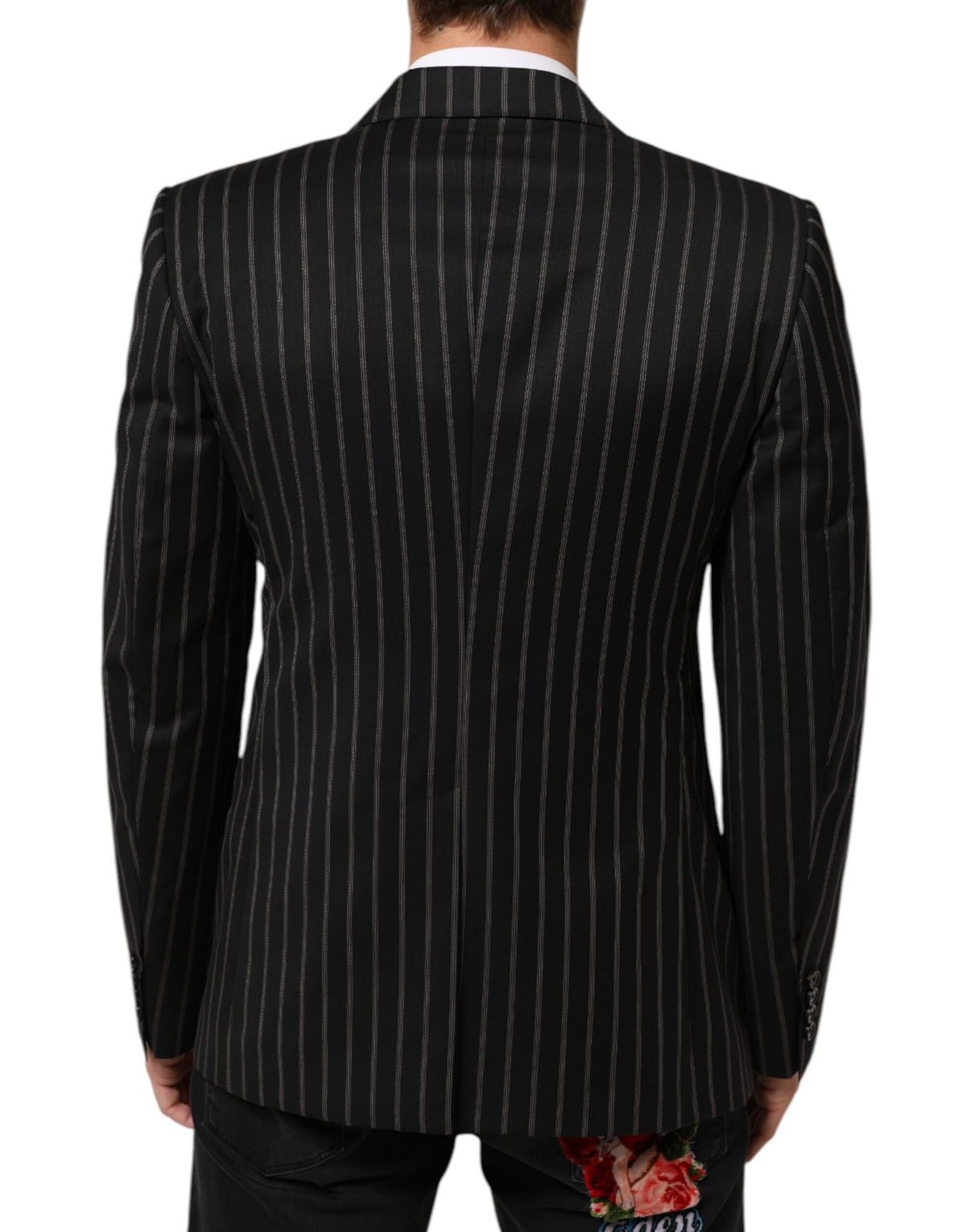 Dolce &amp; Gabbana – SICILIA – Anzugblazer mit 1 Knopf und schwarzen Streifen