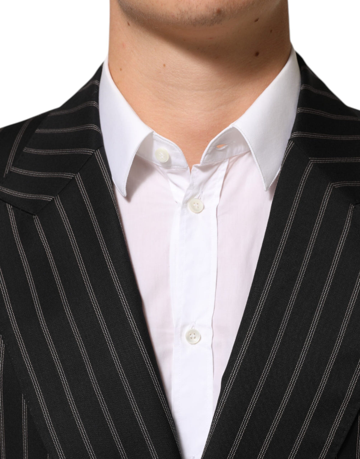Dolce &amp; Gabbana – SICILIA – Anzugblazer mit 1 Knopf und schwarzen Streifen