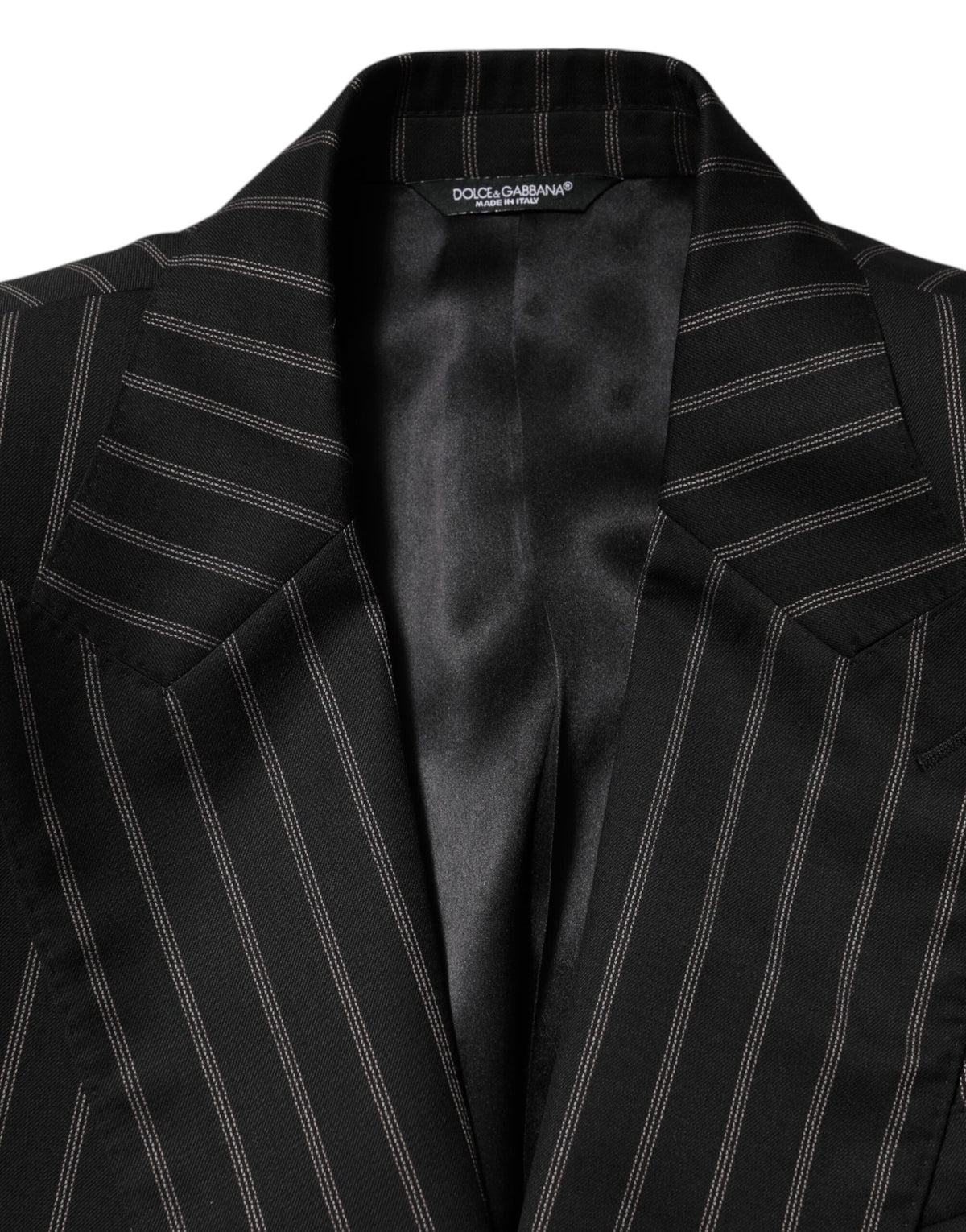 Dolce &amp; Gabbana – SICILIA – Anzugblazer mit 1 Knopf und schwarzen Streifen