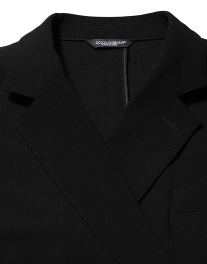 Dolce &amp; Gabbana Schwarzer Woll-Zweireiher-Blazer für Herren