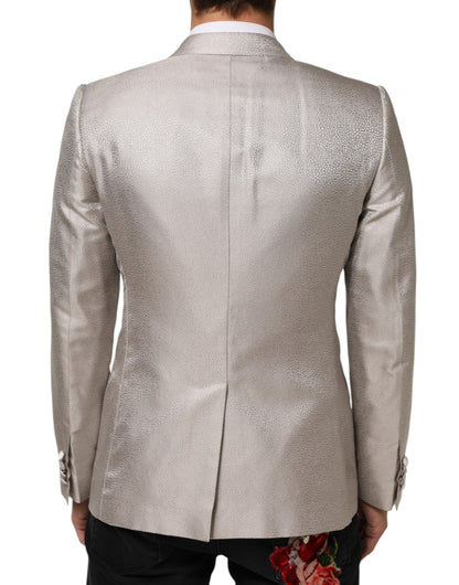 Dolce &amp; Gabbana Beige MARTINI Zweireihiger Anzugblazer
