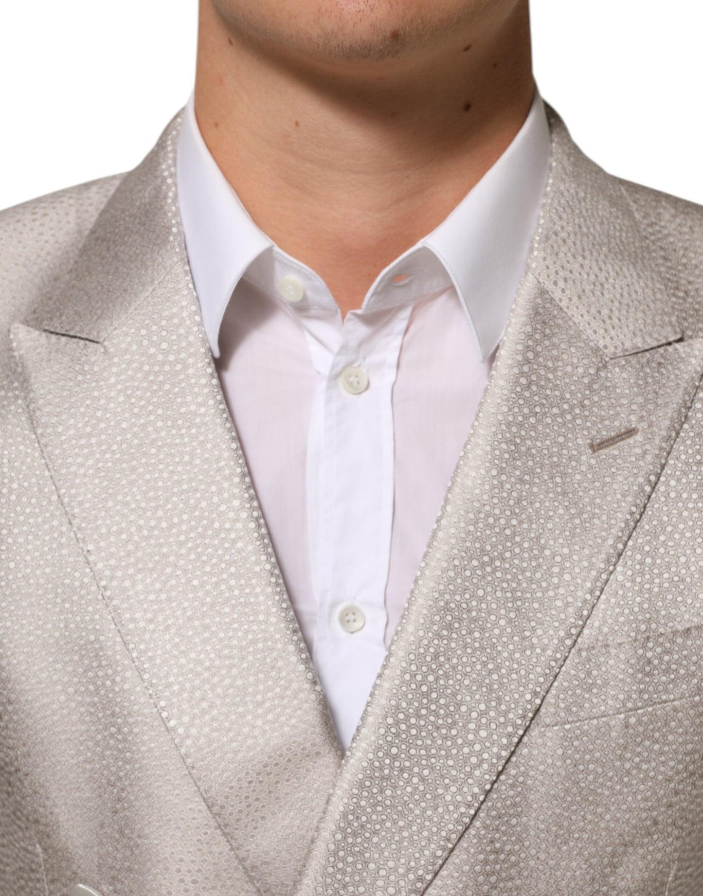 Dolce &amp; Gabbana Beige MARTINI Zweireihiger Anzugblazer