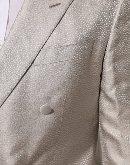 Dolce &amp; Gabbana Beige MARTINI Zweireihiger Anzugblazer