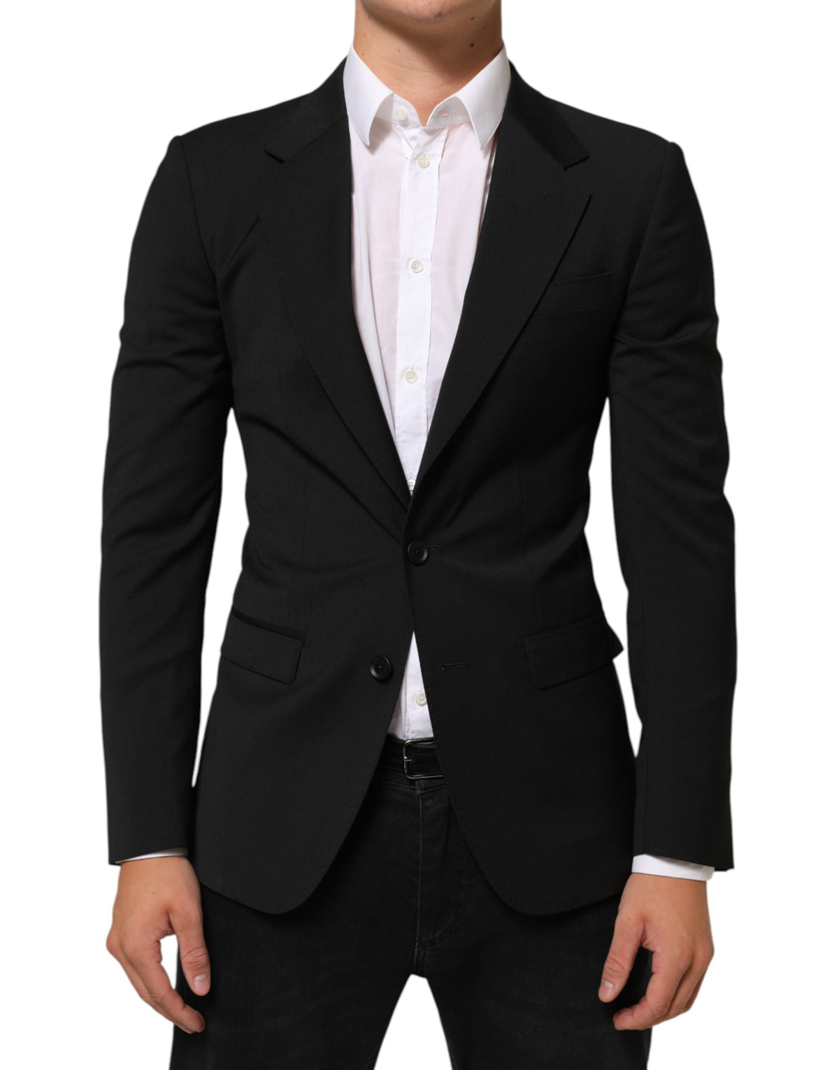 Dolce &amp; Gabbana – Schwarzer STAFF-Anzugblazer mit 2 Knöpfen
