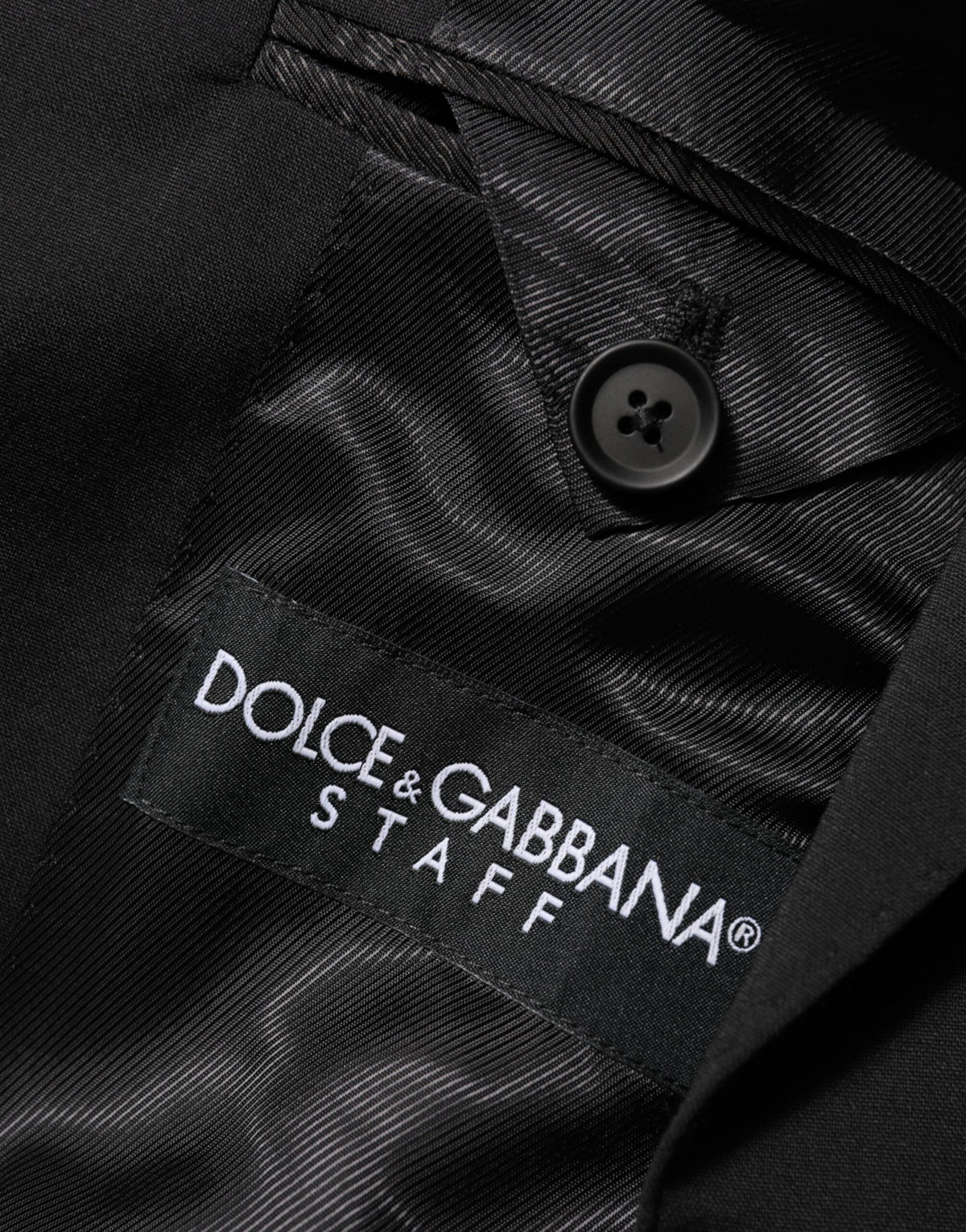 Dolce &amp; Gabbana – Schwarzer STAFF-Anzugblazer mit 2 Knöpfen