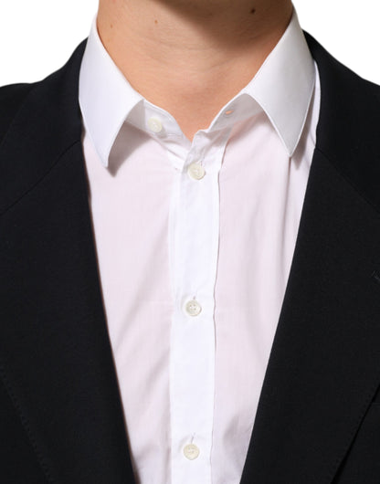 Dolce &amp; Gabbana – Schwarzer Blazer aus Viskose mit 2 Knöpfen