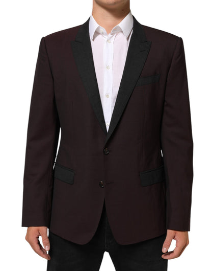 Dolce &amp; Gabbana – Kastanienbrauner Blazer aus Wolle mit 2 Knöpfen