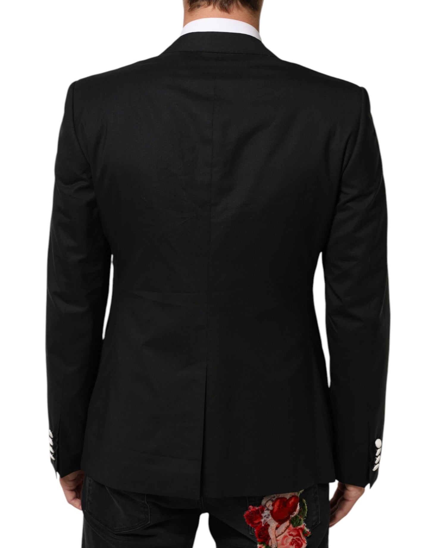 Dolce &amp; Gabbana Schwarz Weiß MARTINI 1 Knopf Herren Anzug Blazer