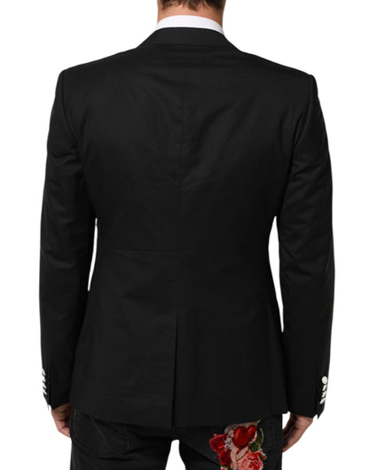 Dolce &amp; Gabbana Schwarz Weiß MARTINI 1 Knopf Herren Anzug Blazer