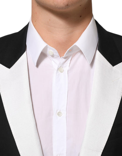 Dolce &amp; Gabbana Schwarz Weiß MARTINI 1 Knopf Herren Anzug Blazer