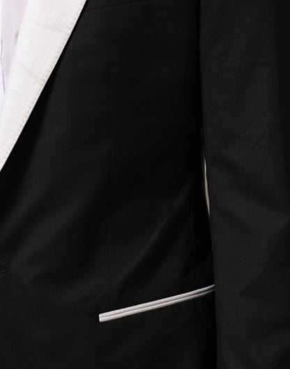 Dolce &amp; Gabbana Schwarz Weiß MARTINI 1 Knopf Herren Anzug Blazer
