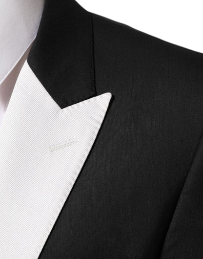 Dolce &amp; Gabbana Schwarz Weiß MARTINI 1 Knopf Herren Anzug Blazer