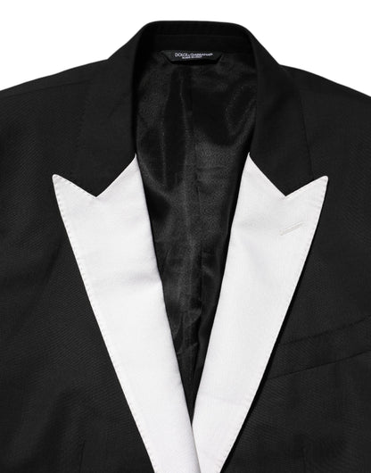 Dolce &amp; Gabbana Schwarz Weiß MARTINI 1 Knopf Herren Anzug Blazer