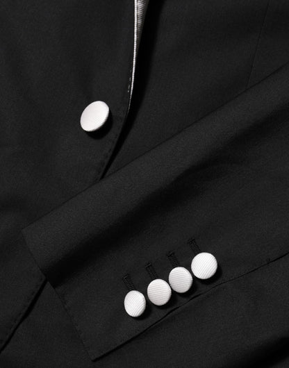 Dolce &amp; Gabbana Schwarz Weiß MARTINI 1 Knopf Herren Anzug Blazer