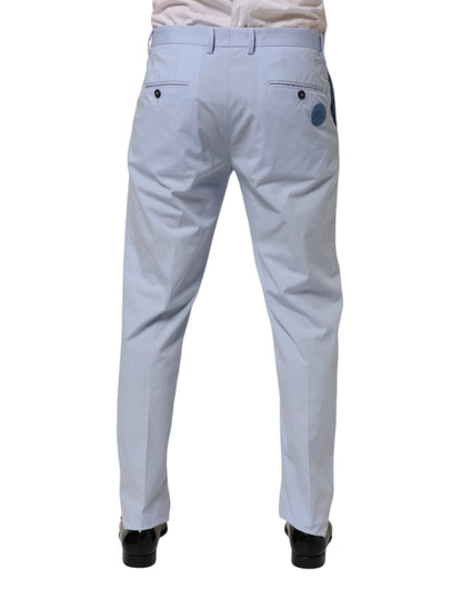Dolce &amp; Gabbana Hellblaue konische Hose aus Baumwollstretch für Herren