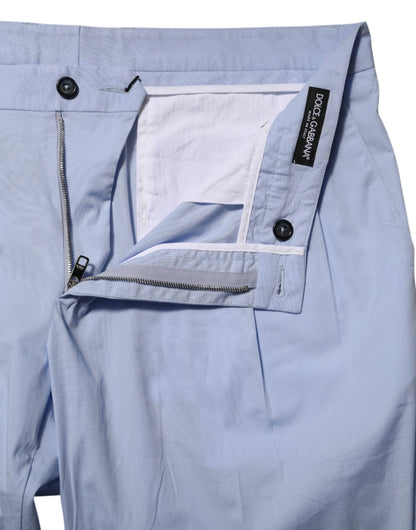 Dolce &amp; Gabbana Hellblaue konische Hose aus Baumwollstretch für Herren