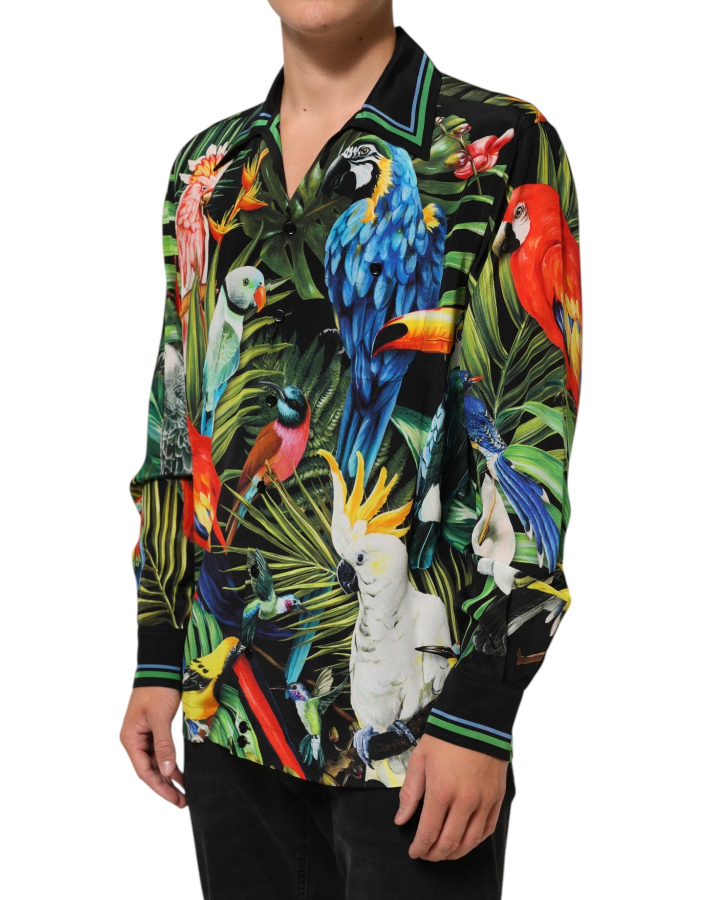 Dolce &amp; Gabbana – Mehrfarbiges Freizeithemd mit Papageien-Print