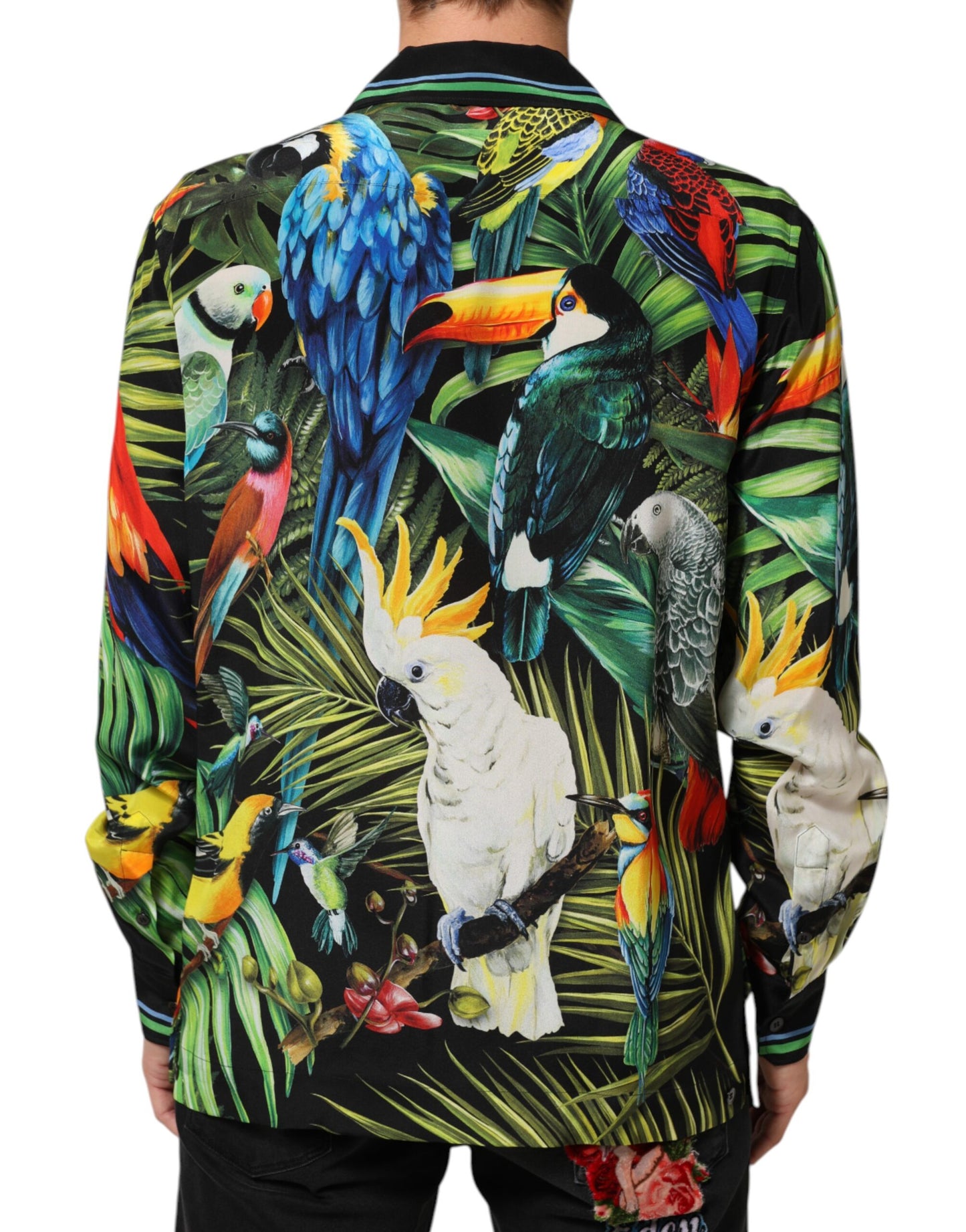 Dolce &amp; Gabbana – Mehrfarbiges Freizeithemd mit Papageien-Print