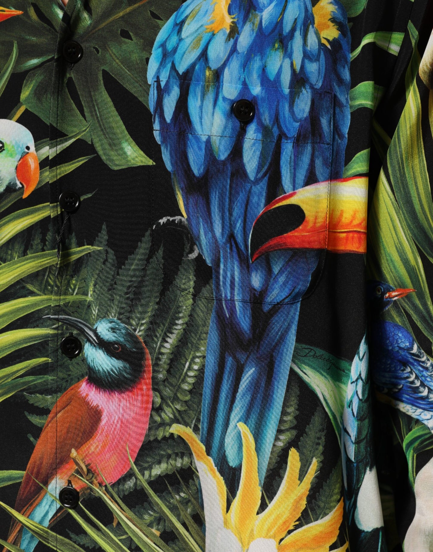 Dolce &amp; Gabbana – Mehrfarbiges Freizeithemd mit Papageien-Print