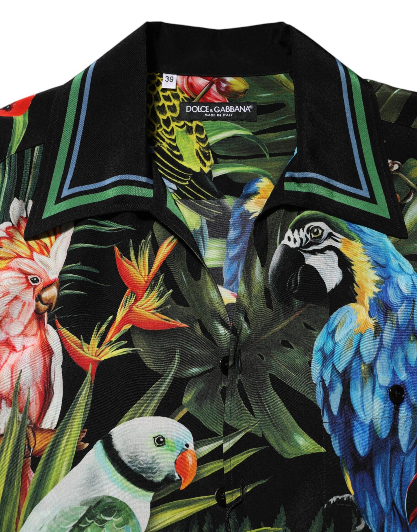 Dolce &amp; Gabbana – Mehrfarbiges Freizeithemd mit Papageien-Print
