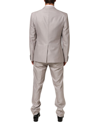 Dolce &amp; Gabbana – Hellgrauer 2-teiliger MARTINI-Anzug aus Wolle