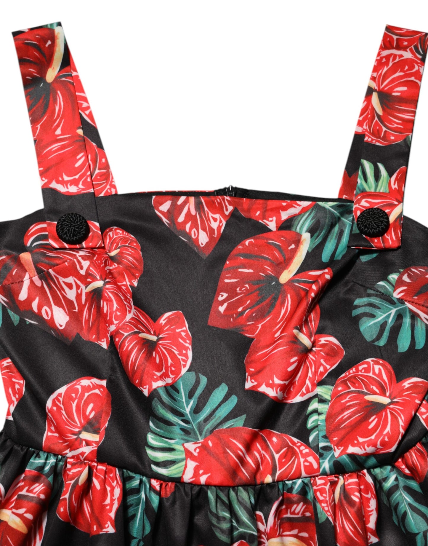 Dolce &amp; Gabbana – Midikleid aus Baumwollpopeline mit mehrfarbigem Blumenmuster