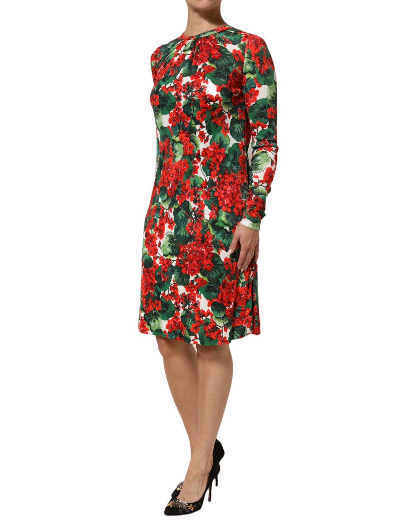 Dolce &amp; Gabbana – Kurzes Portofino-Kleid mit mehrfarbigem Blumenmuster