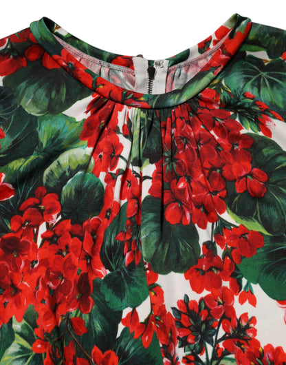 Dolce &amp; Gabbana – Kurzes Portofino-Kleid mit mehrfarbigem Blumenmuster