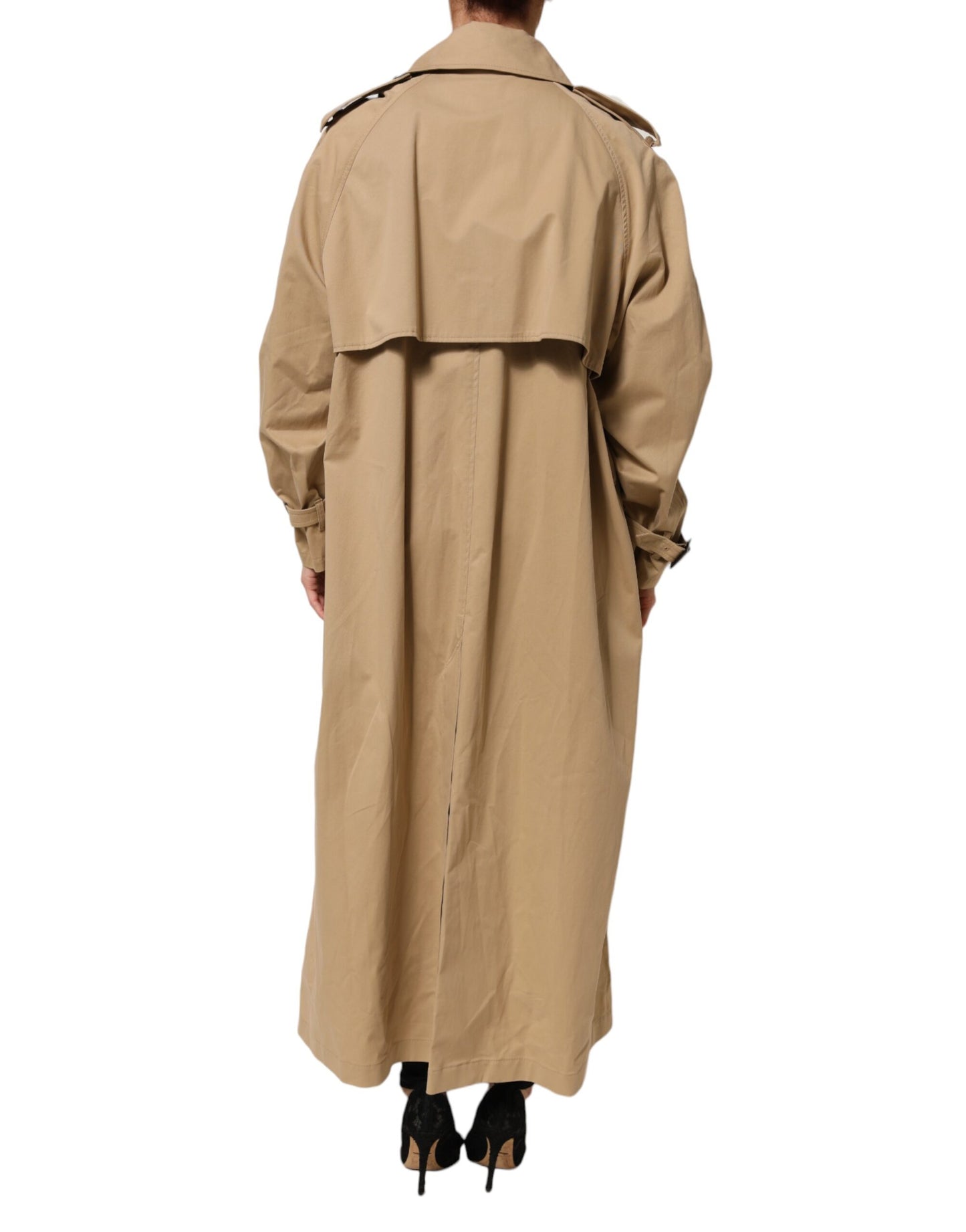 Dolce &amp; Gabbana – Zweireihige Trenchcoat-Jacke in Khaki