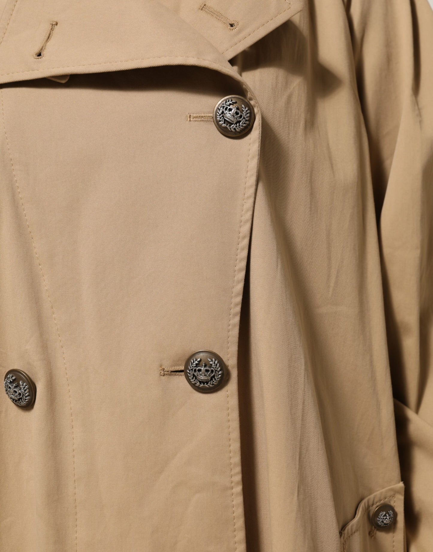 Dolce &amp; Gabbana – Zweireihige Trenchcoat-Jacke in Khaki