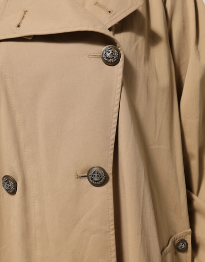 Dolce &amp; Gabbana – Zweireihige Trenchcoat-Jacke in Khaki