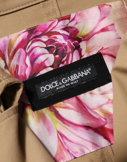 Dolce &amp; Gabbana – Zweireihige Trenchcoat-Jacke in Khaki
