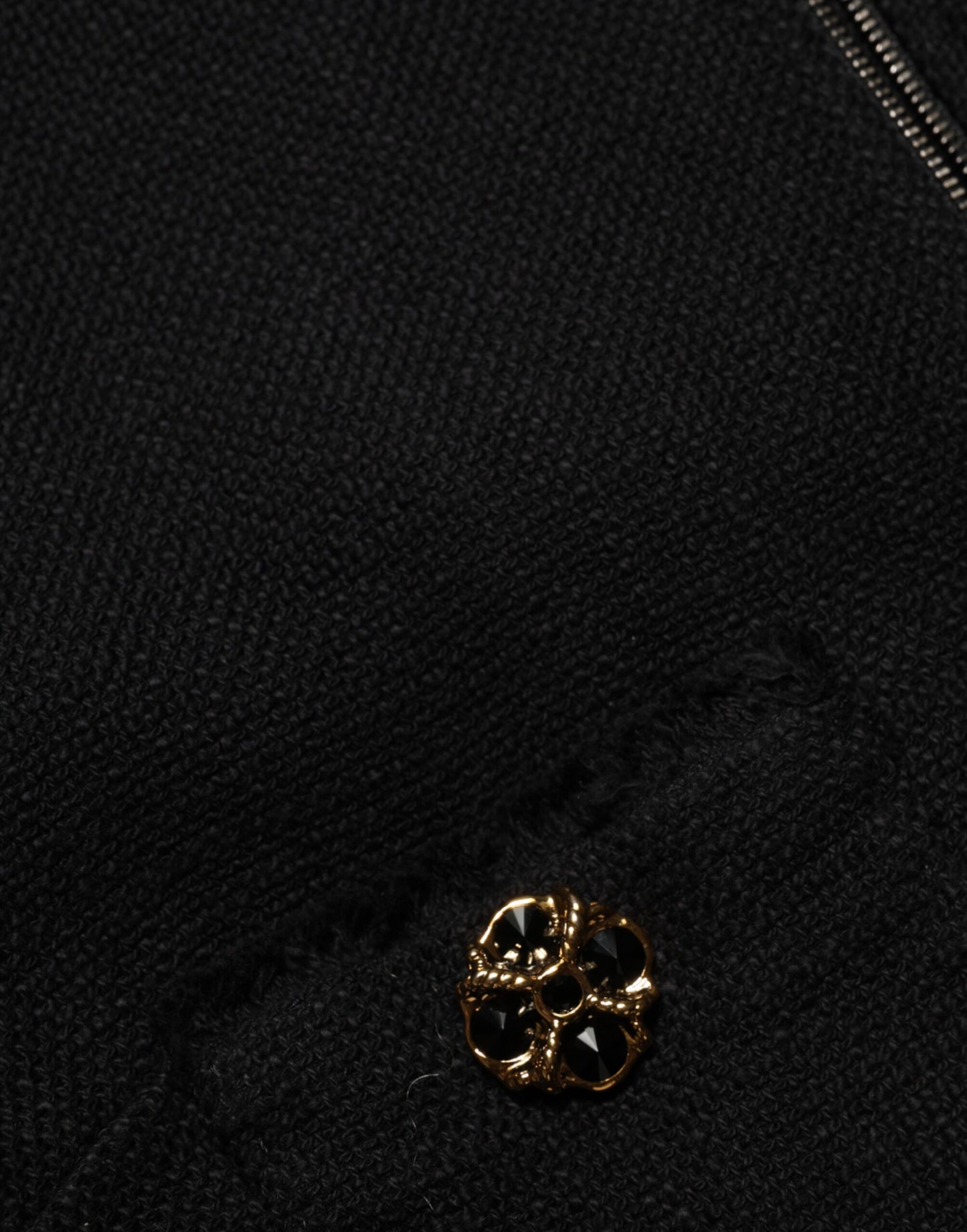 Dolce &amp; Gabbana – Kurze Manteljacke aus schwarzer Baumwolle mit durchgehendem Reißverschluss