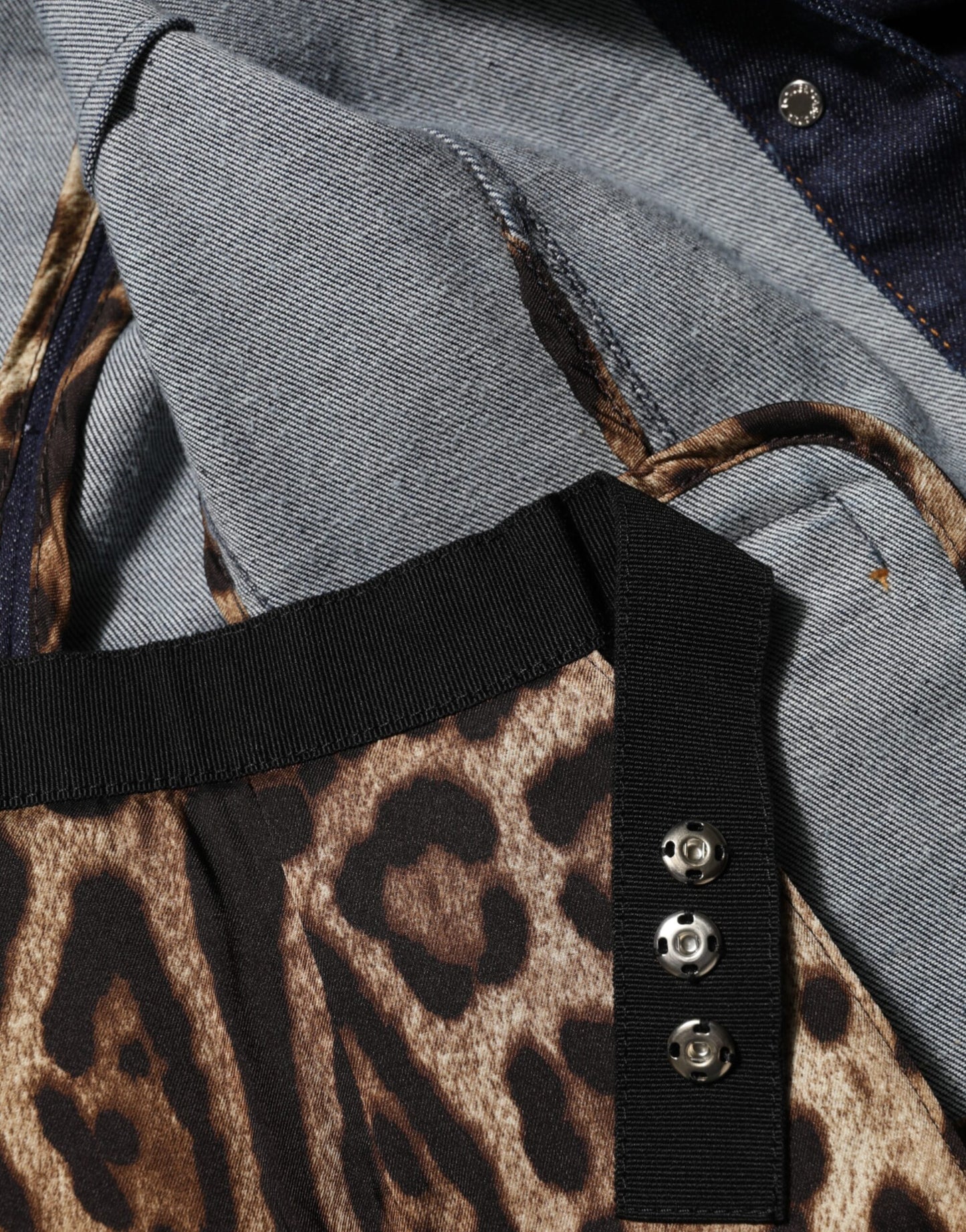 Dolce &amp; Gabbana – Dunkelblaue Jeansjacke mit Baumwollkragen