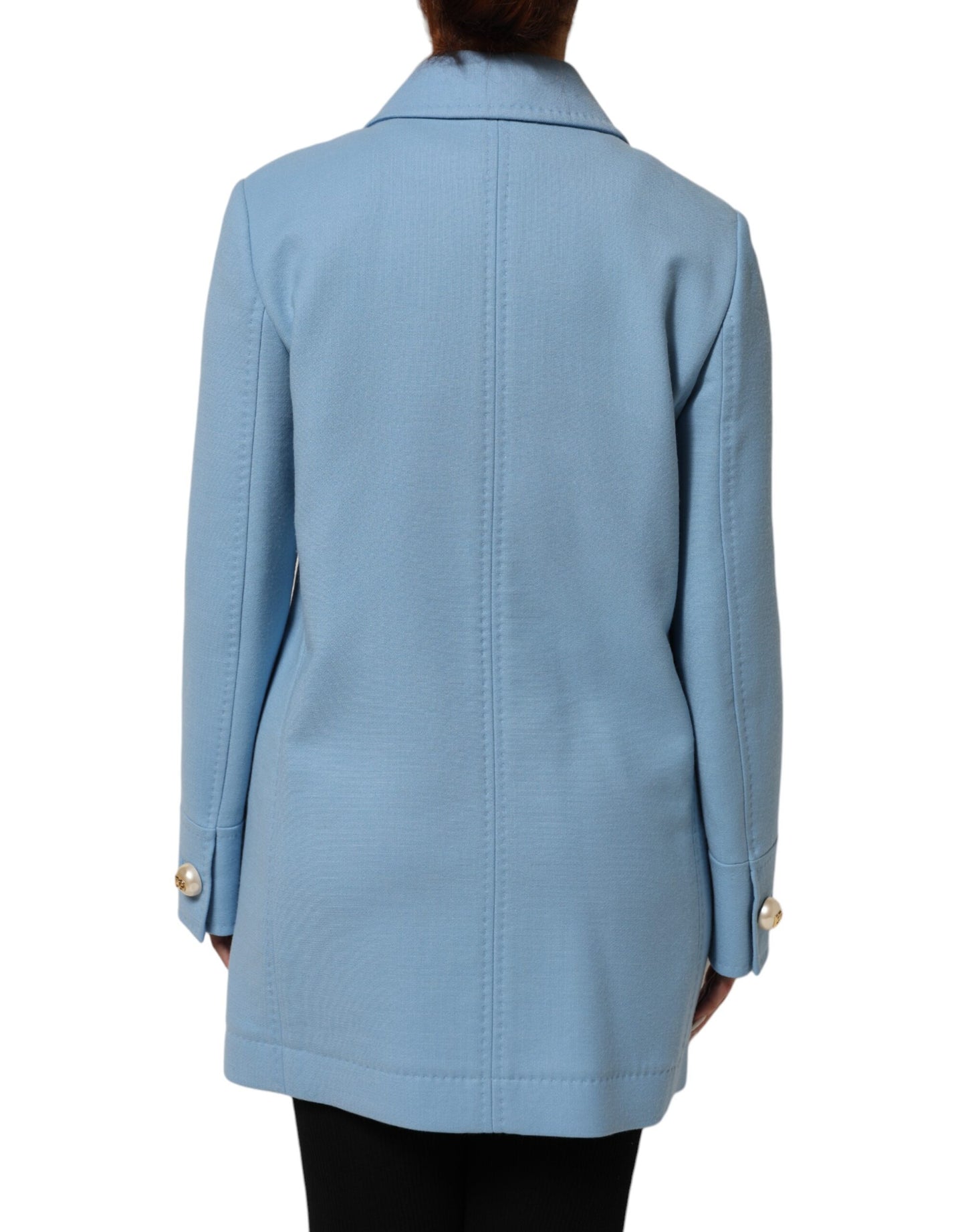 Dolce &amp; Gabbana – Blaue Trenchcoat-Jacke mit Knopfleiste