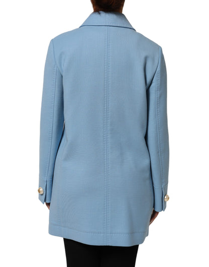 Dolce &amp; Gabbana – Blaue Trenchcoat-Jacke mit Knopfleiste