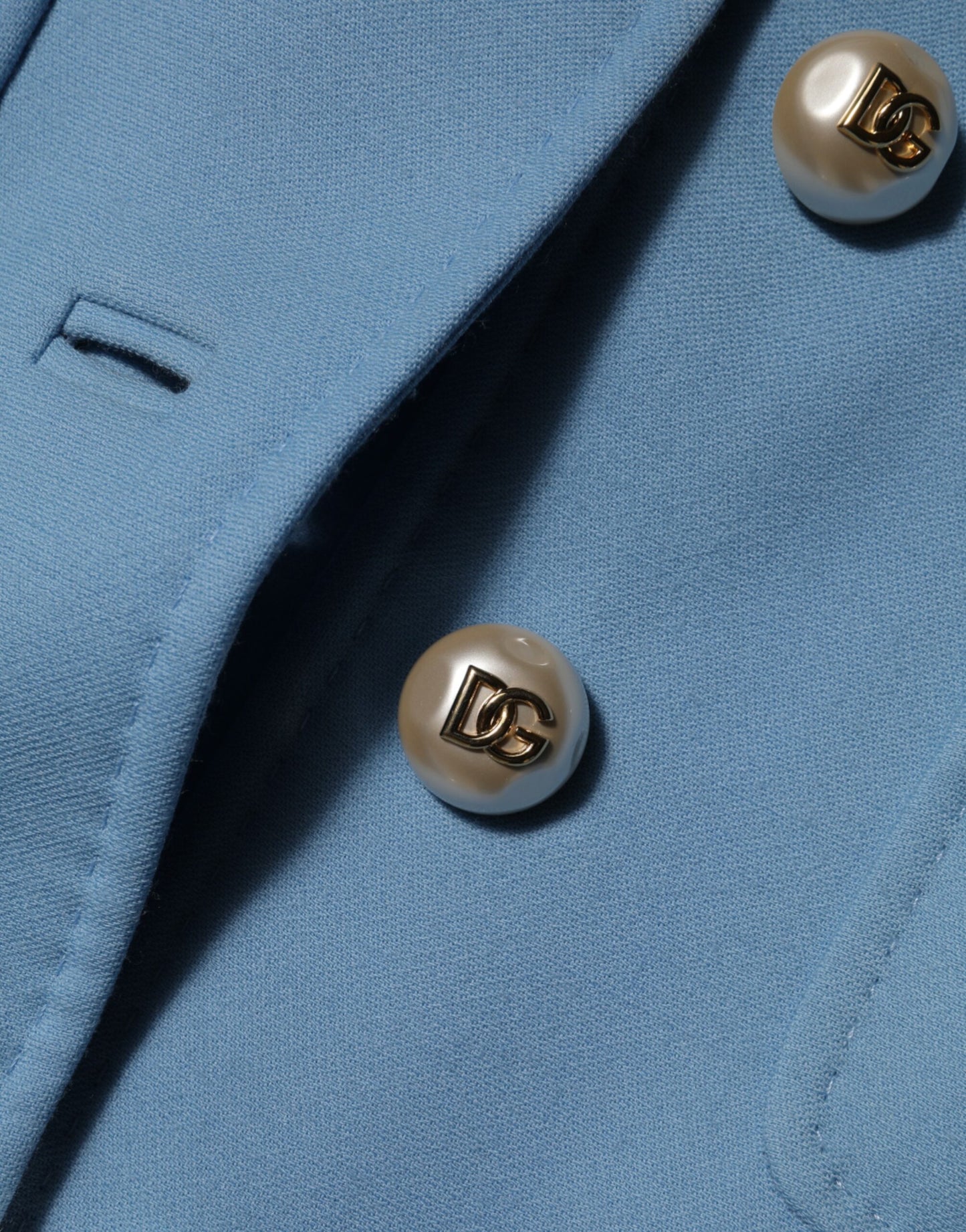 Dolce &amp; Gabbana – Blaue Trenchcoat-Jacke mit Knopfleiste