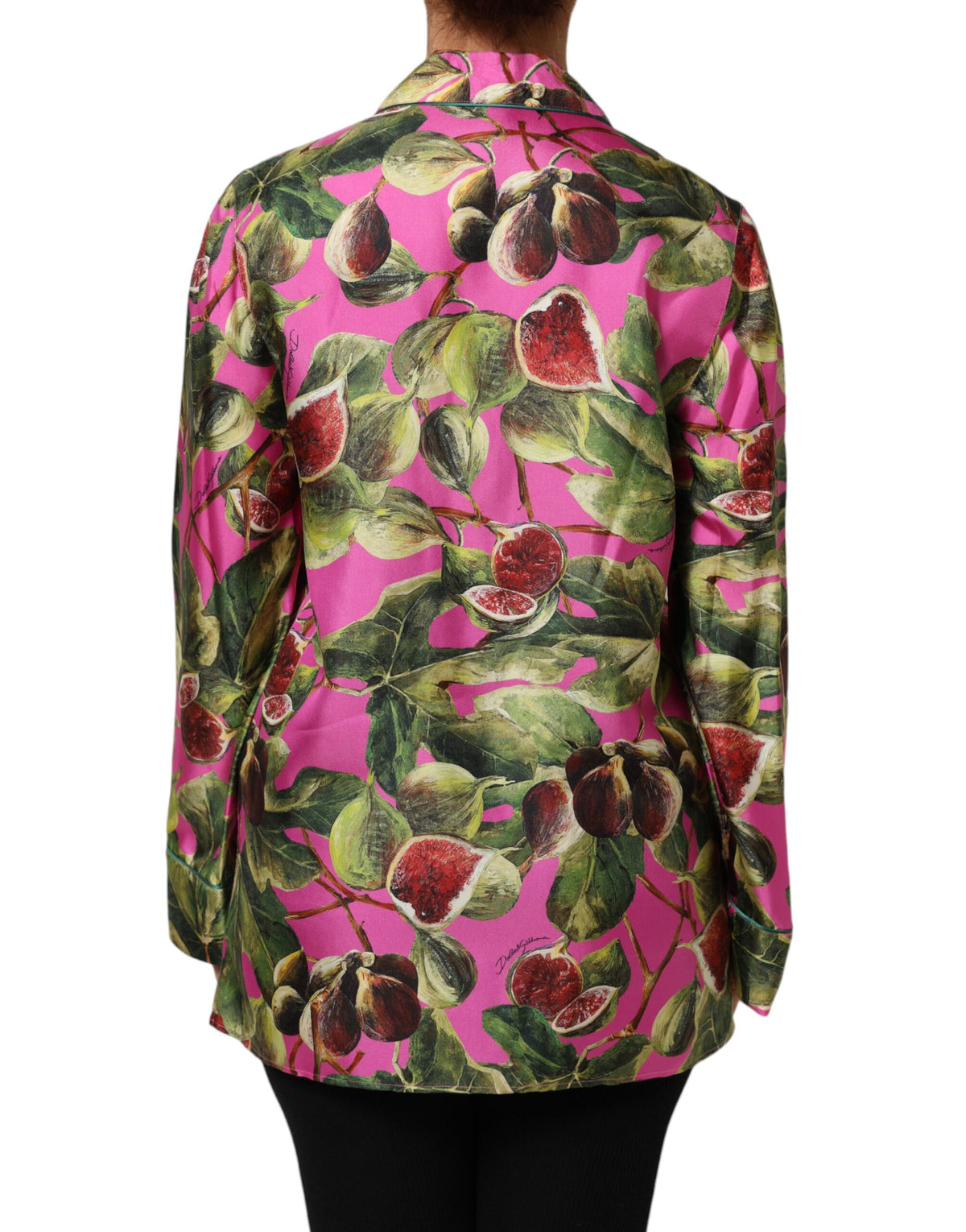 Dolce &amp; Gabbana – Blusenoberteil aus Seide mit Feigenmuster in Pink
