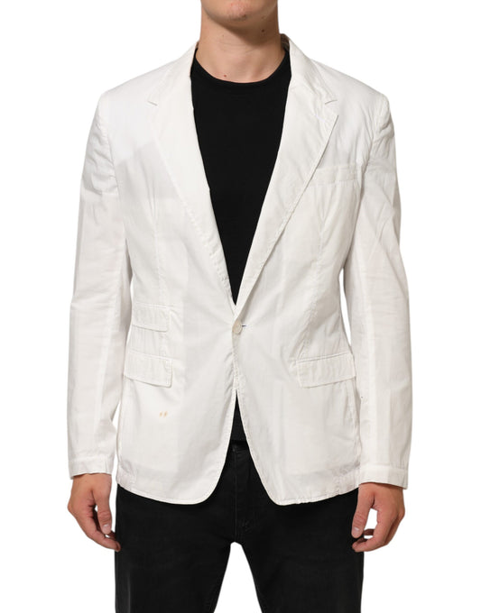 Dolce &amp; Gabbana – Weißer Anzugsblazer aus Baumwolle mit 1 Knopf