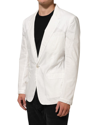 Dolce &amp; Gabbana – Weißer Anzugsblazer aus Baumwolle mit 1 Knopf