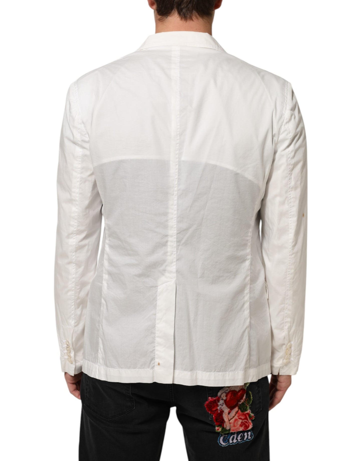 Dolce &amp; Gabbana – Weißer Anzugsblazer aus Baumwolle mit 1 Knopf