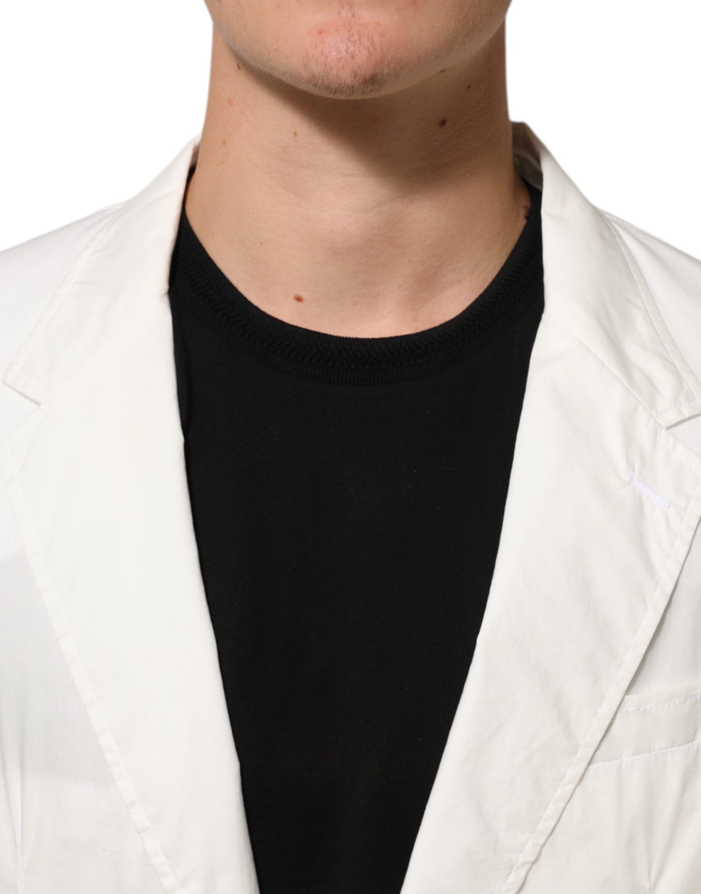 Dolce &amp; Gabbana – Weißer Anzugsblazer aus Baumwolle mit 1 Knopf